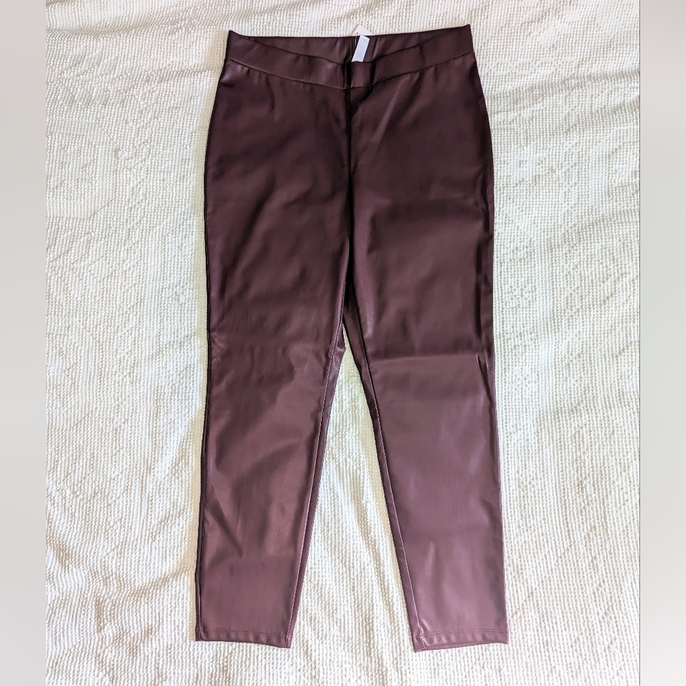 Addition Elle║Burgundy Pleather Leggings║Size 18/20